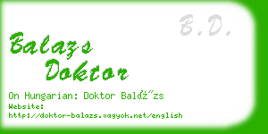 balazs doktor business card